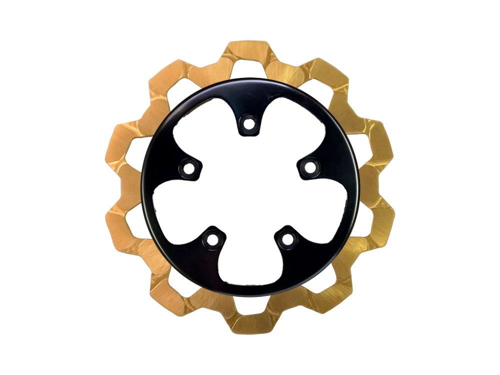 11.8in. Rear Bow-Tie Disc Rotor - Gold Band & Black Carrier. Fits V-Rod 2006-2017.