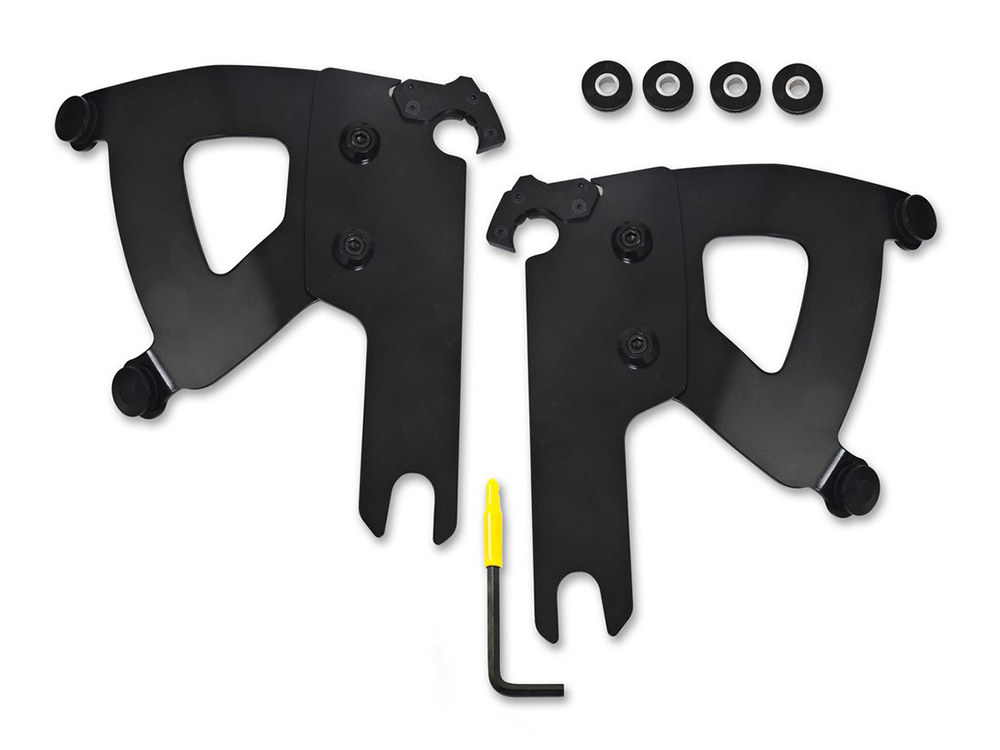 Black Road Warrior Trigger-Lock Mounting Hardware. Fits Road King & Road King Classic 1994up.
