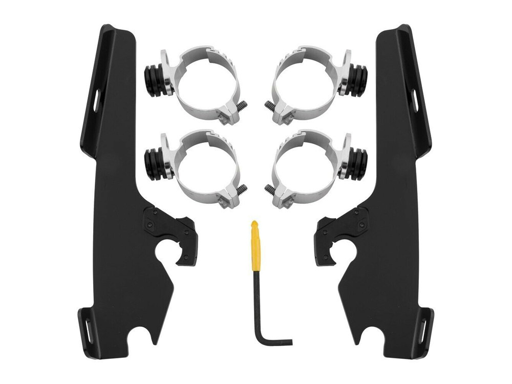 Black Batwing Fairing Trigger-Lock Mounting Hardware. Fits FX Softail 1984-2015 & Dyna Wide Glide 1993-2005.