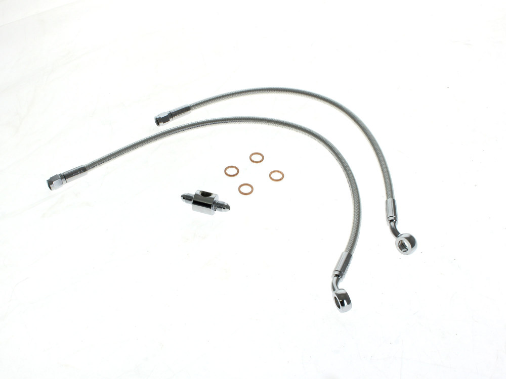 Rear Brake Line - Sterling Chromite. Fits FX Softail 1987-1999
