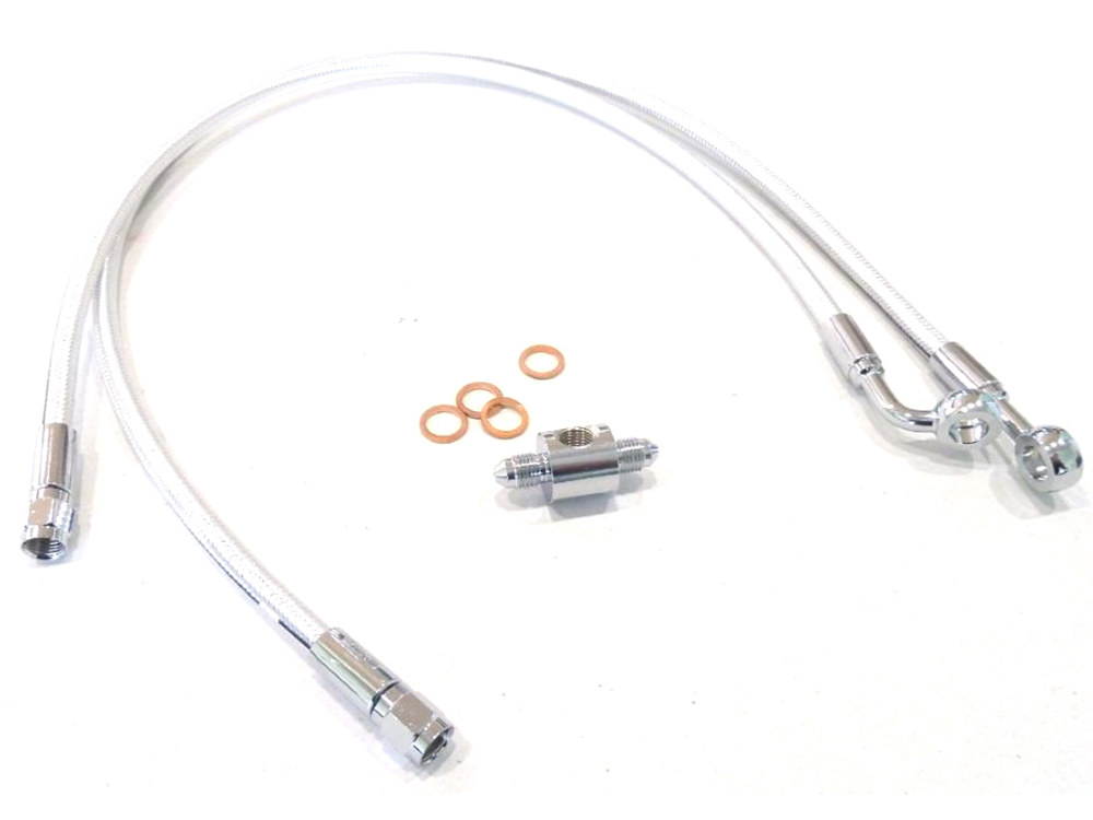 Rear Brake Line - Sterling Chromite. Fits Road King 1998-2006 & Tour Glide 1992-1996.