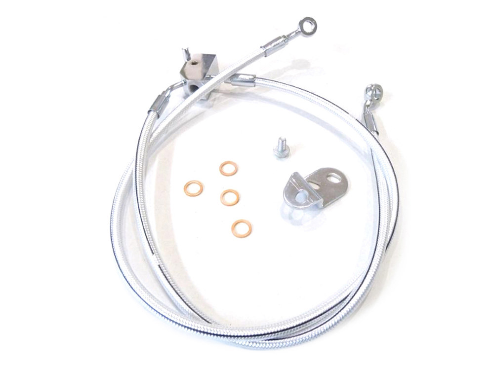 Rear Brake Line - Sterling Chromite. Fits FX Softail 2006 Models with 200 Tyre