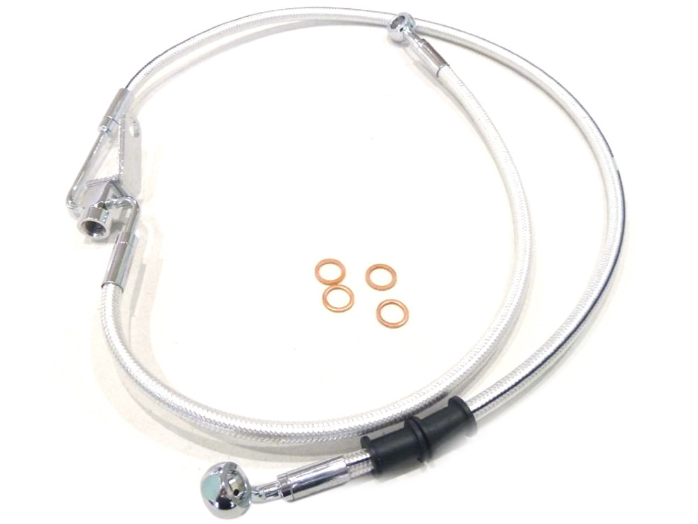 Rear Brake Line - Sterling Chromite. Fits Softails 2008-2010.