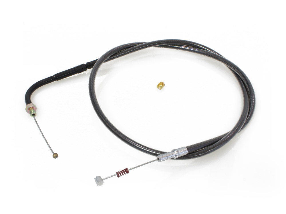 36-1/2in. Idle Cable - Black Pearl. Fits Big Twin 1990-1995.