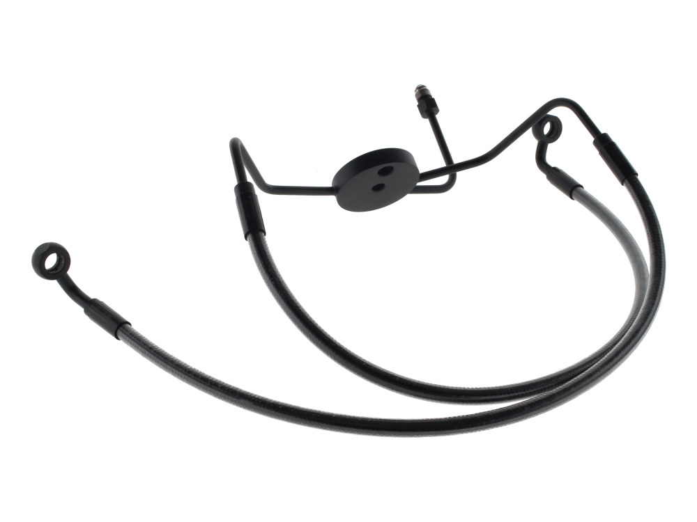 Lower Front Brake Line with T-Piece – Black Pearl. Fits Touring 1984-2007 with Dual Front Calipers.