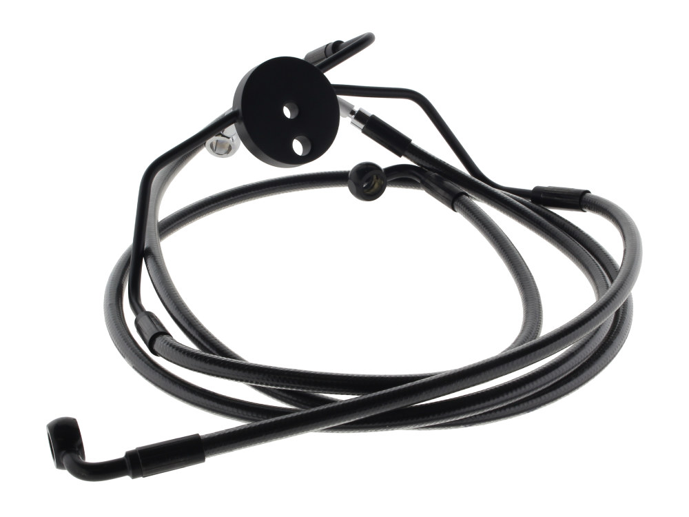 Lower Front Brake Line Assembley with T-Piece - Black Pearl. Fits Touring 2008-2013 with ABS & Dual Front Calipers.