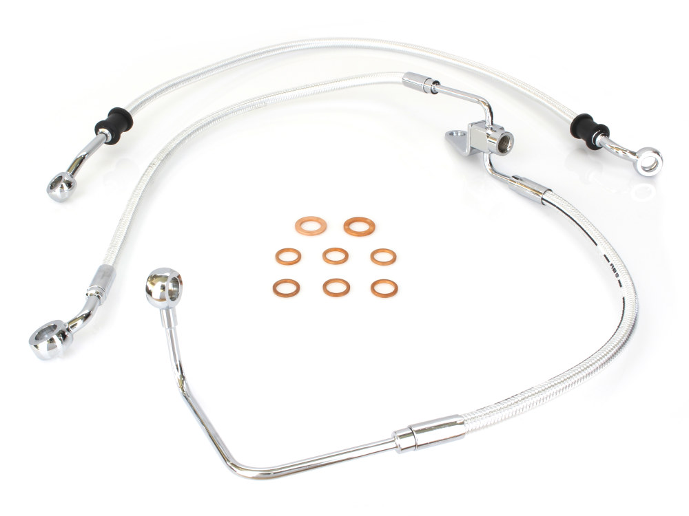 Rear Brake Line - Sterling Chromite. Fits Softail 2011-2017 with ABS.