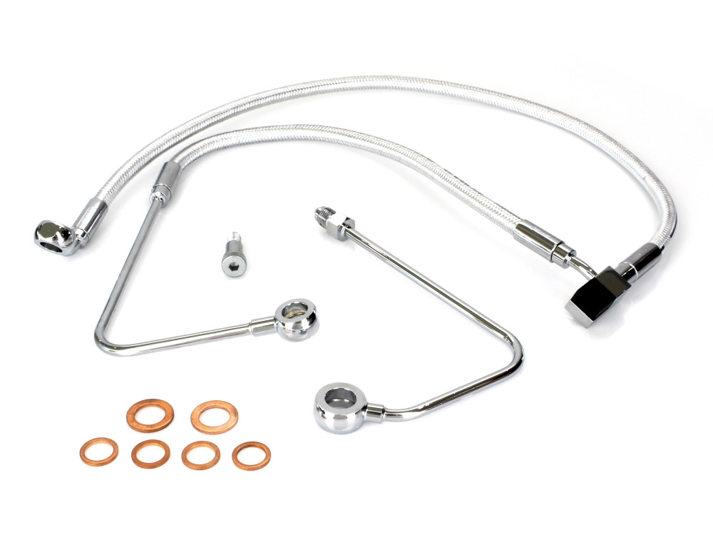 Lower Brake Line – Sterling Chromite. Fits FXS Blackline 2011-2013 & Breakout 2013-2014 Models with Single Front Disc Caliper.