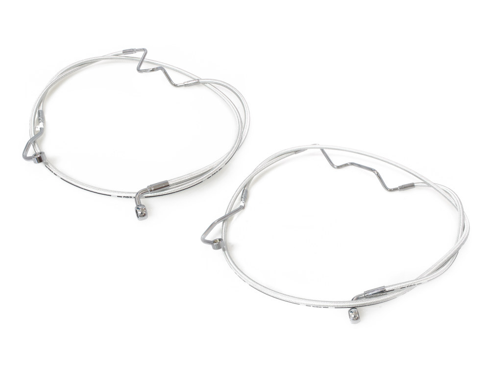 +2in. Over Length Lower Front Brake Line - Sterling Chromite. Fits Touring 2014-2023