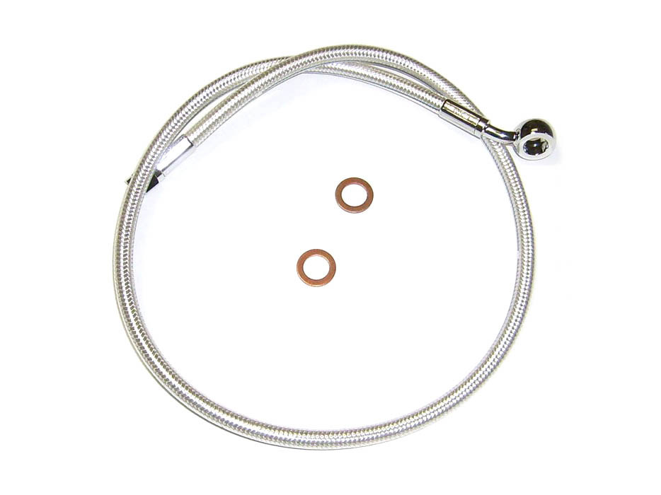 23in. Upper Front Brake Line with 10mm x 35 Degree Banjo - Sterling Chromite.