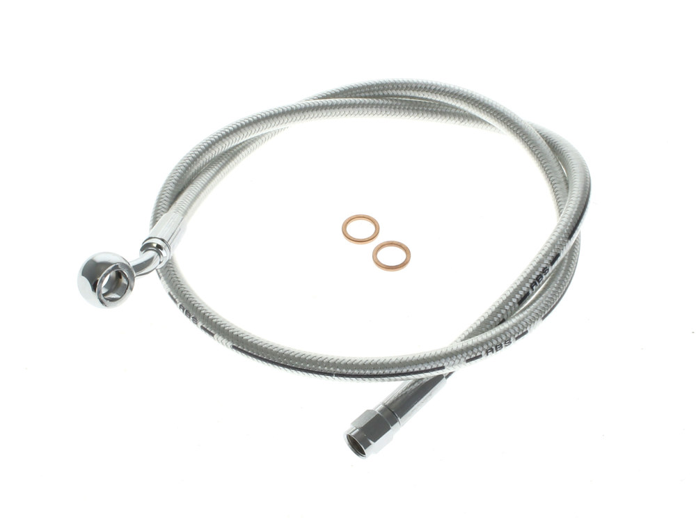 34in. Upper Front Brake Line with 10mm x 35 Degree Banjo - Sterling Chromite.