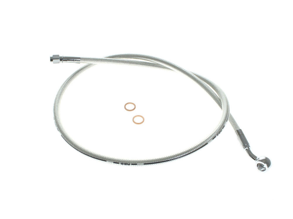 36in. Upper Front Brake Line with 10mm x 35 Degree Banjo - Sterling Chromite.