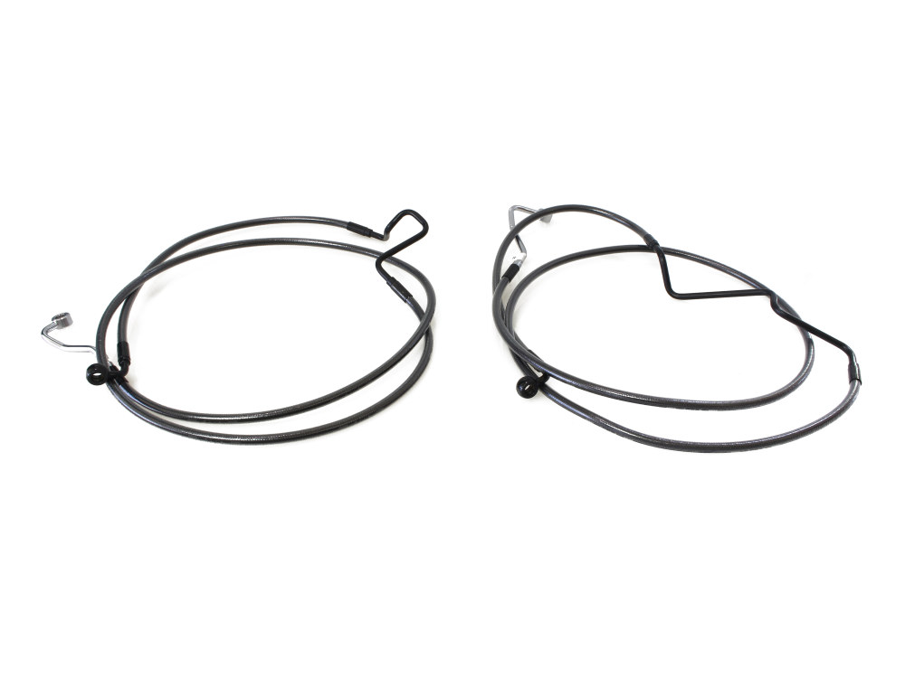 +4in. Over Length Lower Front Brake Line - Black Pearl. Fits Touring 2014-2023
