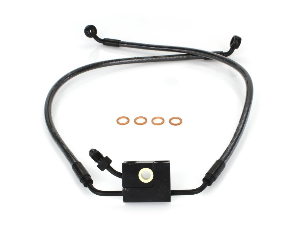 Stock Length Lower Brake Line - Black Pearl. Fits Fat Bob 2018-2024, Low Rider 'S' 2020up, FXDRS 2019-2020 & XL1200CX 2016-2021