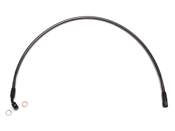 42in. Upper Front Brake Line with 10mm x 35 Degree Banjo - Black Pearl.