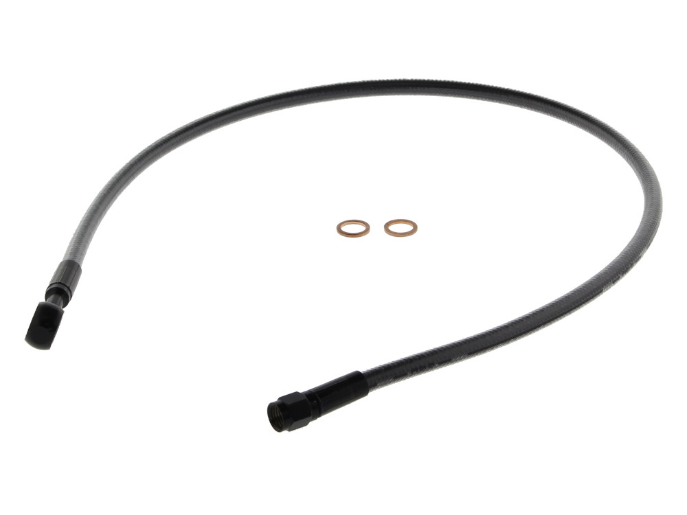 28in. Upper Front Brake Line with 10mm x 180 Degree Banjo - Black Pearl.
