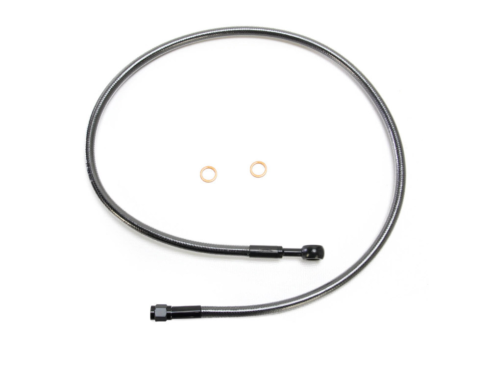 34in. Upper Front Brake Line with 10mm x 180 Degree Banjo - Black Pearl.