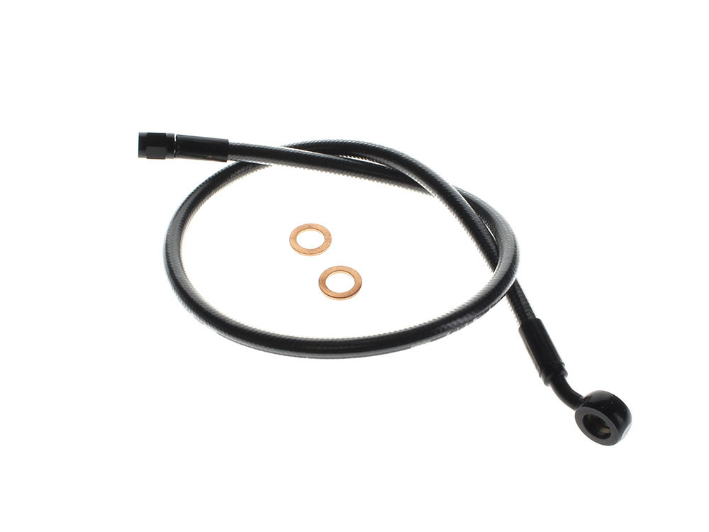 26in. Upper Front Brake Line with 7/16in. x 35 Degree Banjo - Black Pearl.