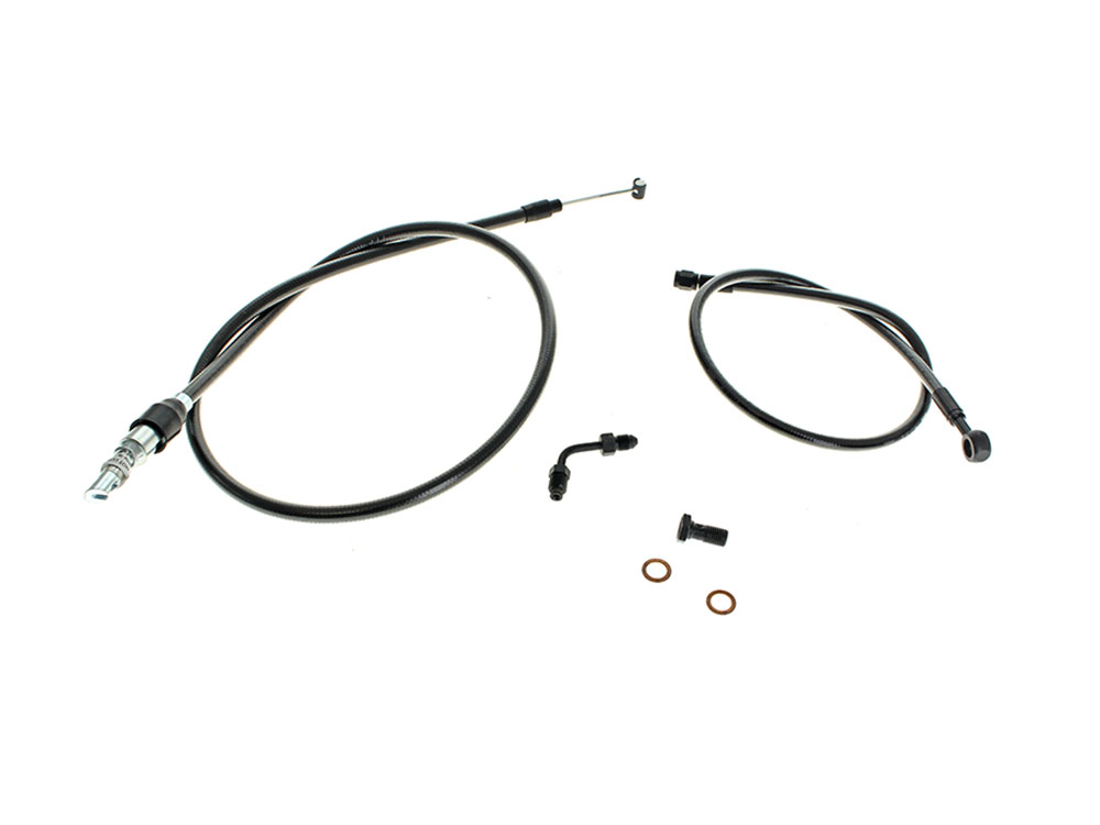 Magnum Shielding Black Pearl Cable Kit. Suits 12in. Ape Hangers on Softail Street Bob 2025up