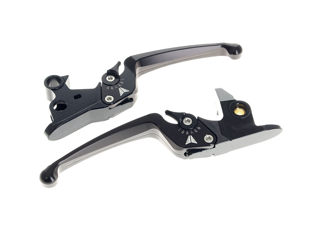Müller Motorcycle AG Adjustable Levers - Black. Fits Softail 2015-2024