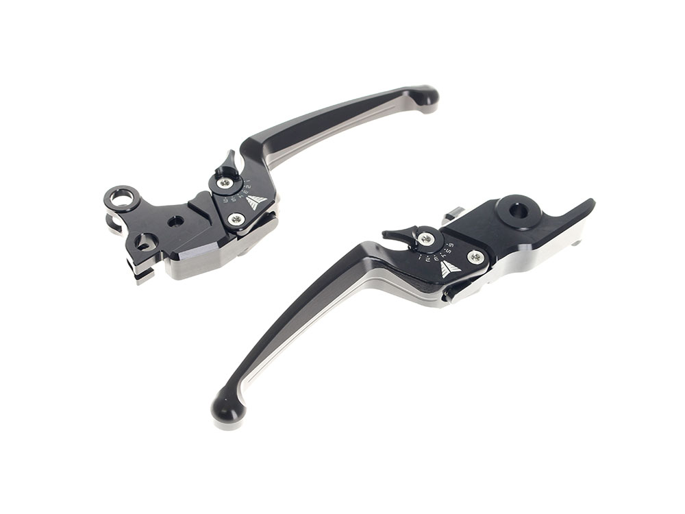 Müller Motorcycle AG Adjustable Levers - Black. Fits CVO Touring 2023up & Street Glide & Road Glide 2024up