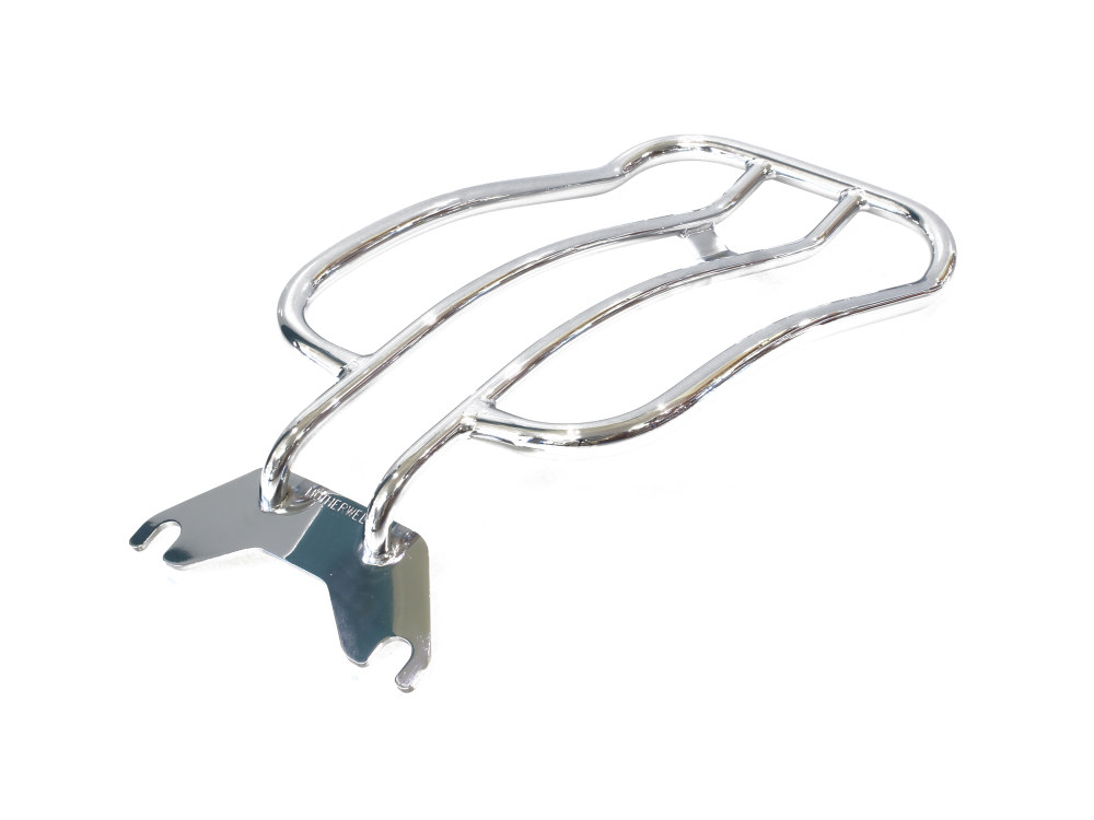 Solo Seat Luggage Rack - Chrome. Fits Deluxe & Heritage 2005-2017 & Fat Boy 2007-2017.