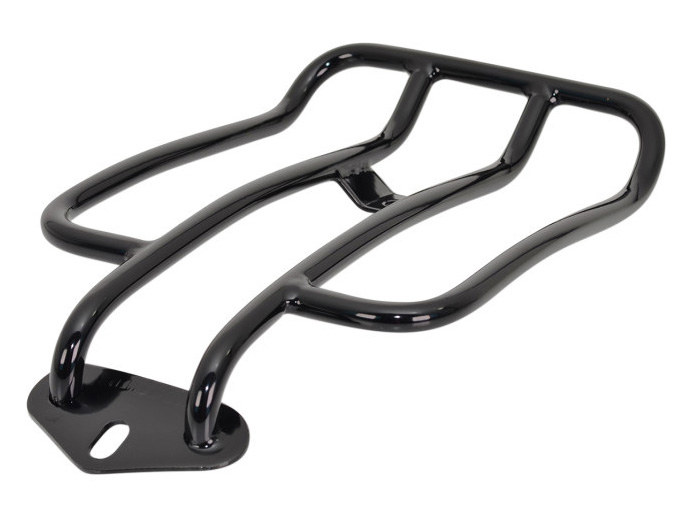 Solo Seat Luggage Rack - Gloss Black. Fits Sportster 2004-2021