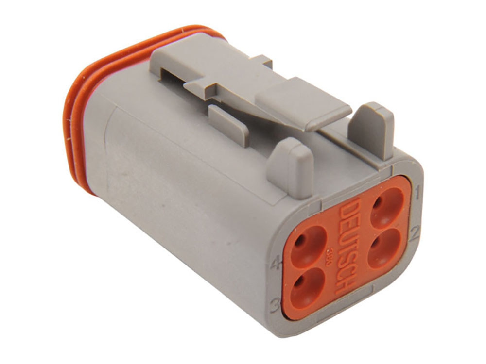 4-Wire Deutsch Plug with Wedgelock – Grey.