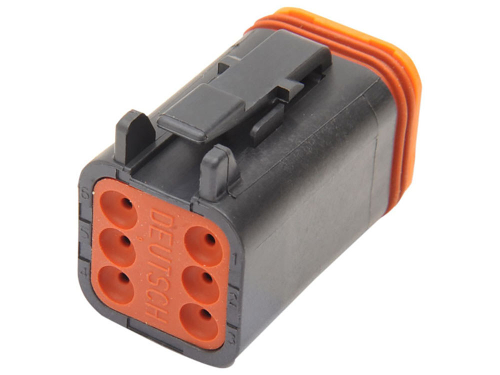 6-Wire Deutsch Plug with Wedgelock - Black.