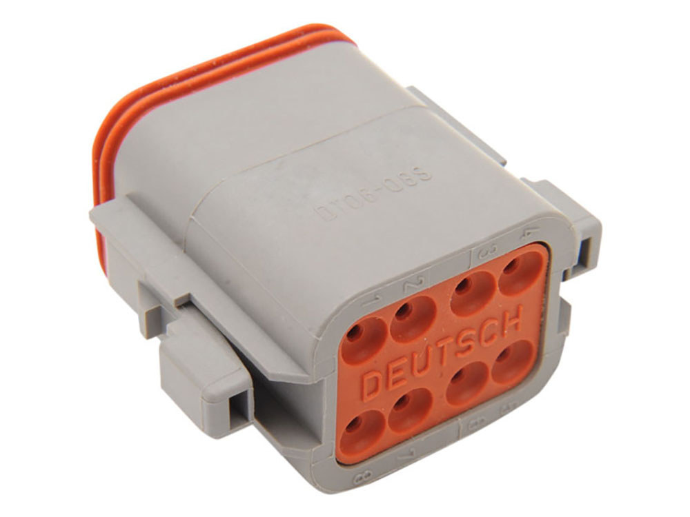 8-Wire Deutsch Plug with Wedgelock - Grey.