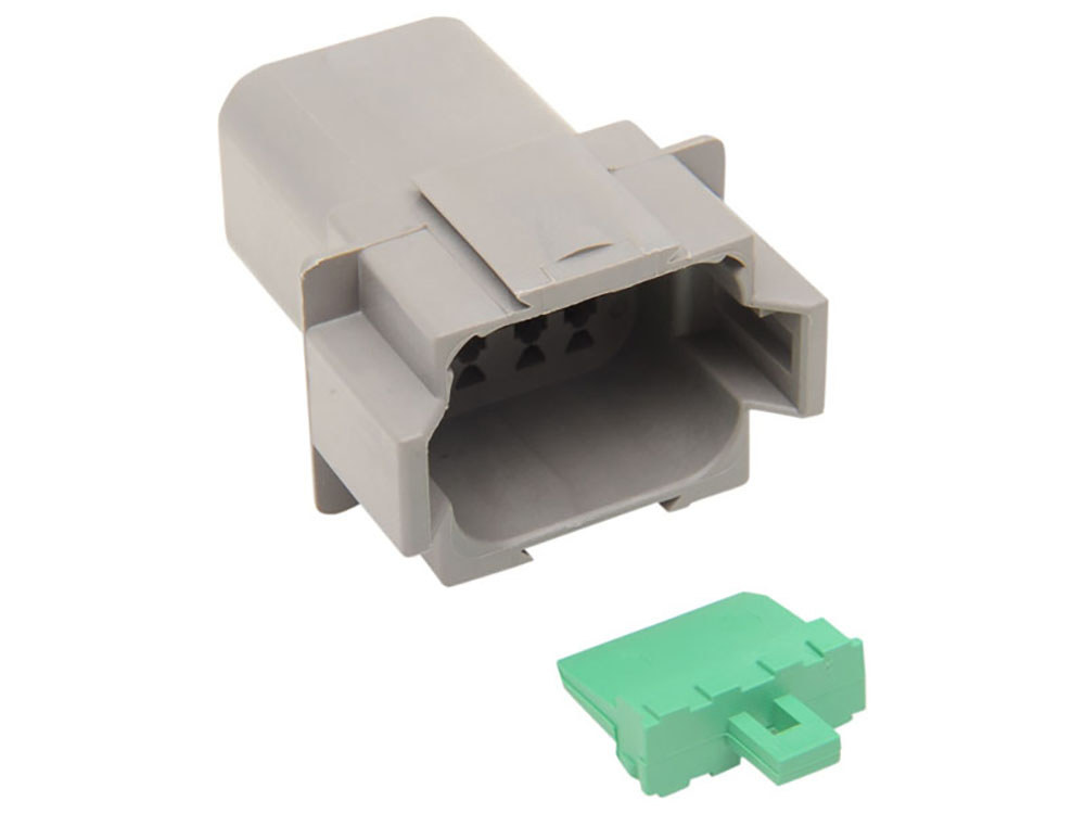 8-Wire Deutsch Receptacle with Wedgelock - Grey.