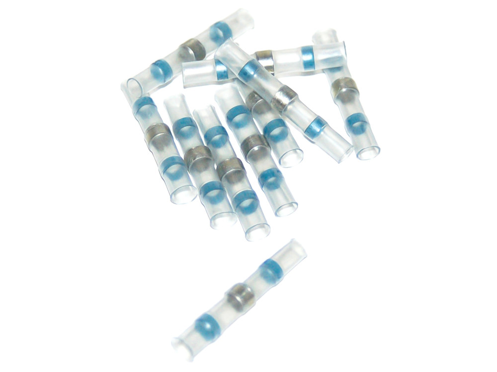 Heat Shrinkable Butt Splice with Low Temperature Solder – Pack of 10. Fits #16-#14 Gauge Wire.