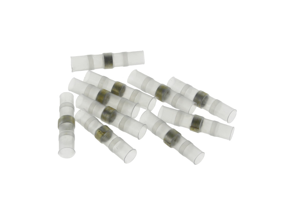 Heat Shrinkable Butt Splice with Low Temperature Solder – Pack of 10. Fits #12-#10 Gauge Wire.