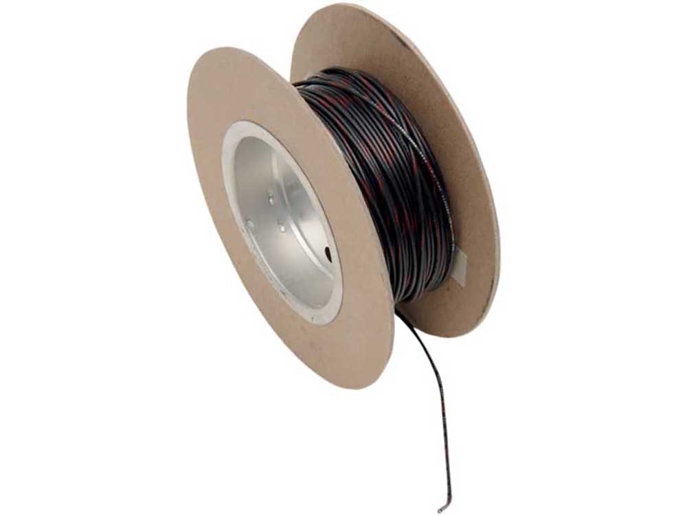 18-Gauge Wire – Black with Red Stripe.