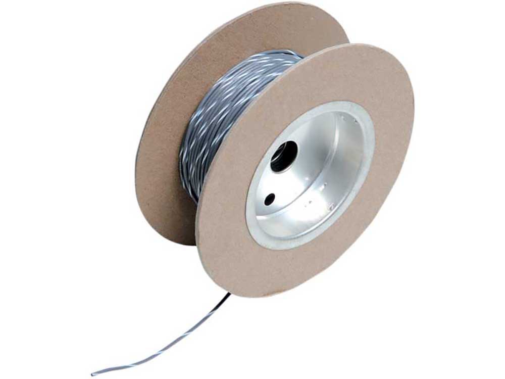18-Gauge Wire - Grey with White Stripe.