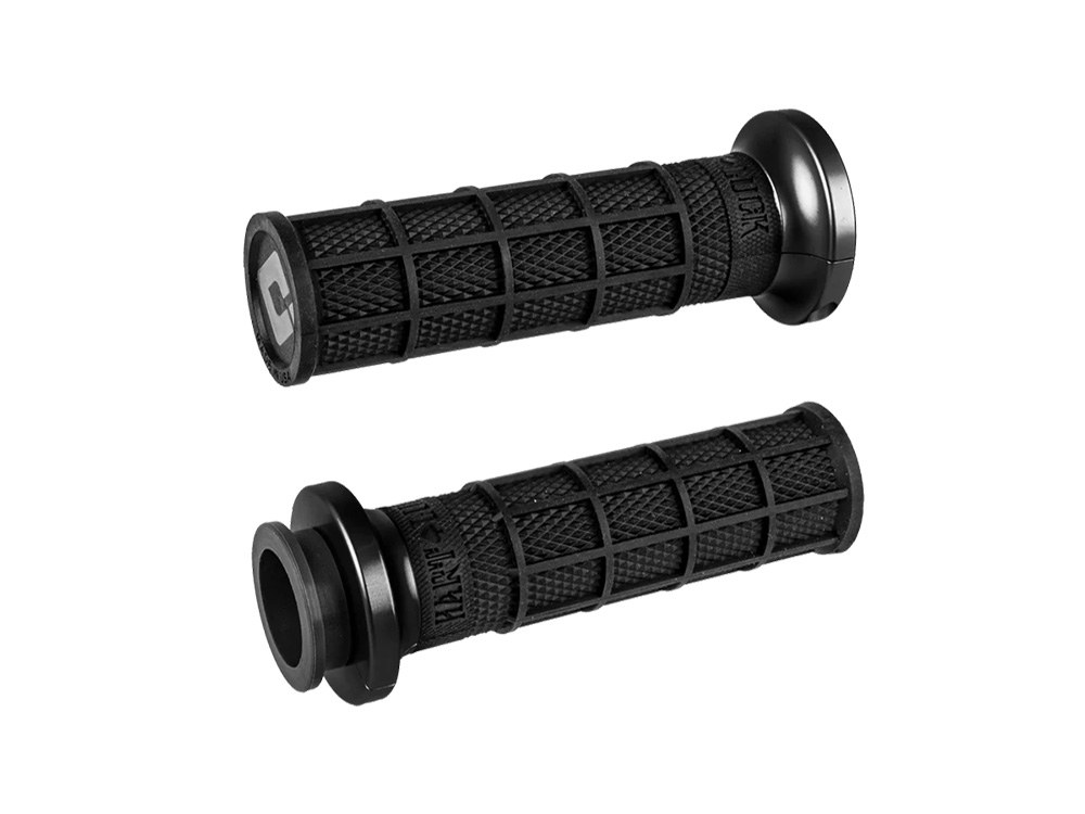Hart-Luck Full Waffle Lock-On Handgrips - Black. Fits Indian Touring 2018up.