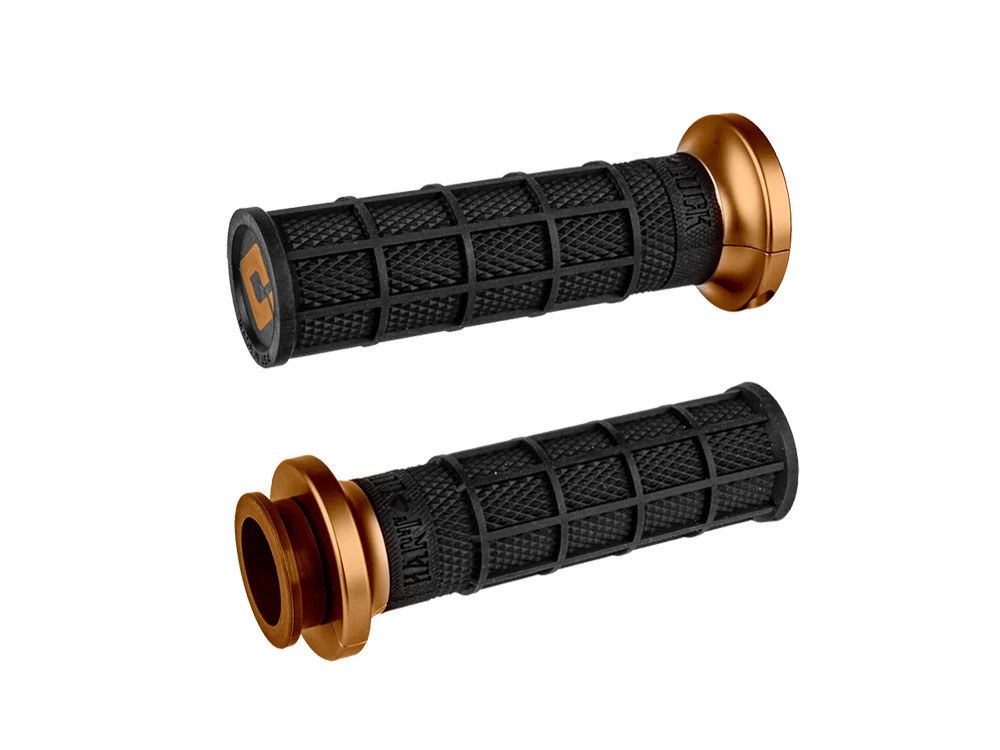 Hart-Luck Full Waffle Lock-On Handgrips - Bronze. Fits Indian Touring 2018up.