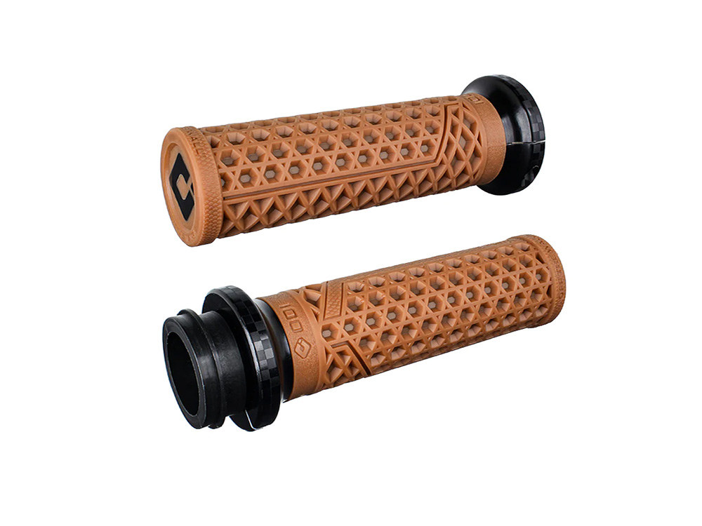 Vans Signature Lock-On Handgrips – Gum Rubber/Black Checker. Fits H-D 2008up with Throttle-by-Wire.