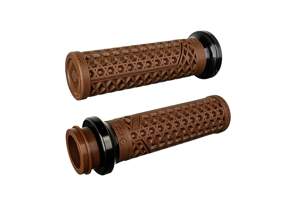 Vans Signature Lock-On Handgrips – Brown/Black. Fits H-D 2008up with Throttle-by-Wire.