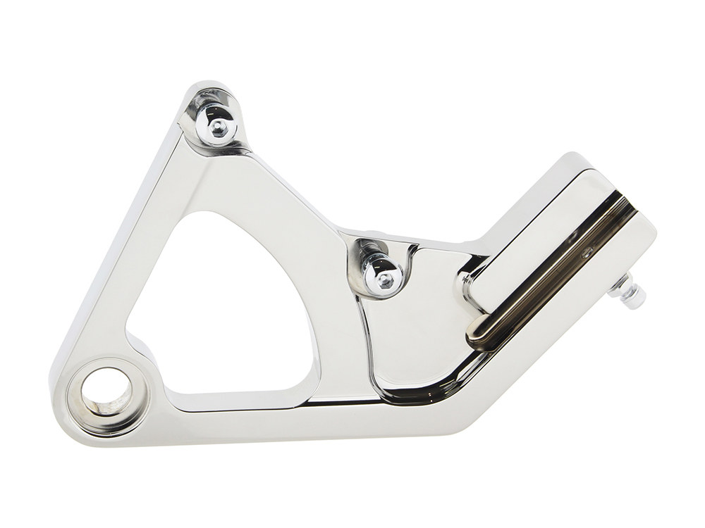 Right Hand Rear Caliper Mount - Chrome. Fits Softail 1987-1999.