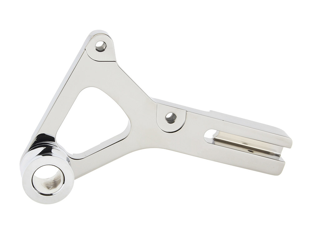 Right Hand Rear Caliper Mount - Chrome. Fits Dyna 2000-2005 with 11.5in. Disc Rotor when using Performance Machine 125x4R Caliper.