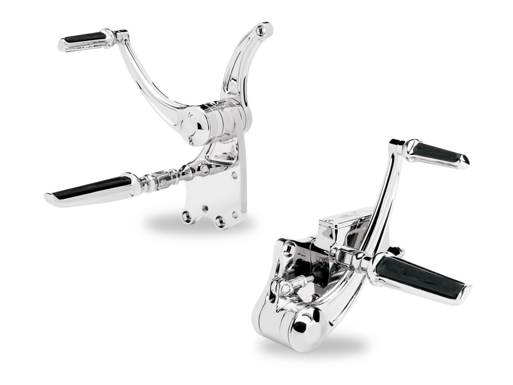 Extended Length Forward Controls – Chrome. Fits Softail 2000-2017.