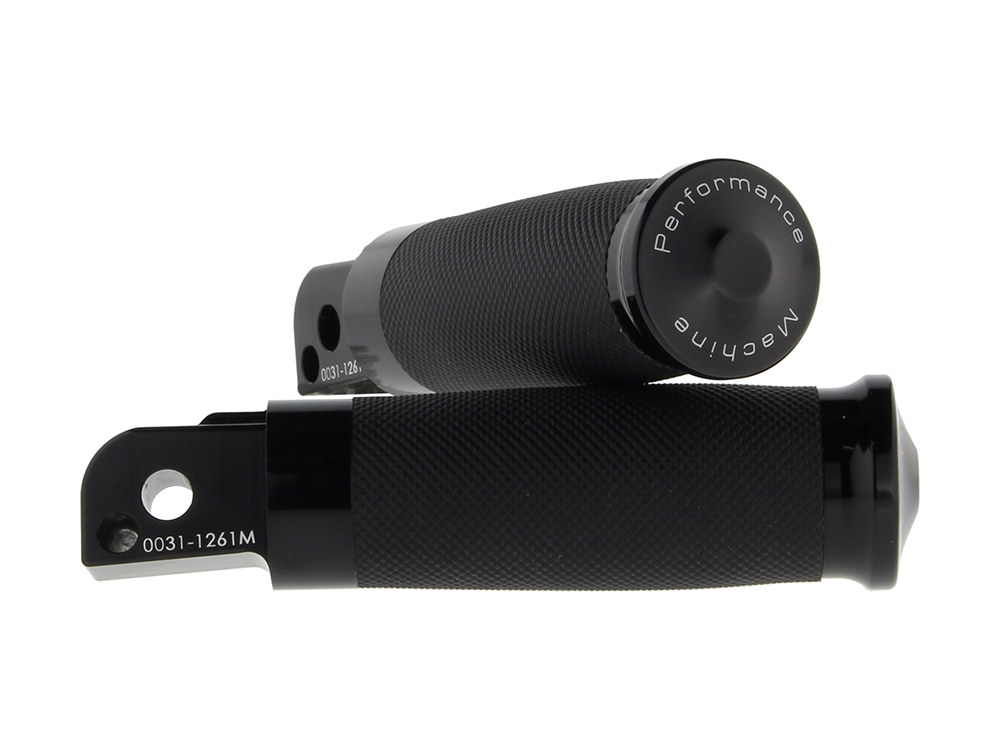 Contour Rubber Wrapped Footpegs - Black. Fits Softail 2018up Rear Passenger