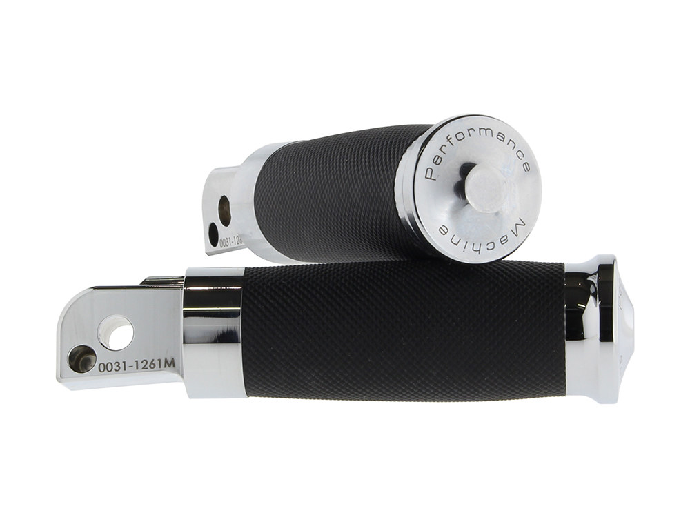 Contour Rubber Wrapped Footpegs - Chrome. Fits Softail 2018up Rear Passenger