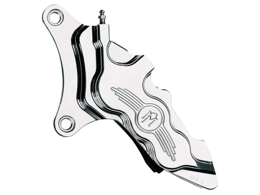 Left Hand Front 6 Piston Caliper – Chrome. Fits most Big Twin 1984-1999 & Sportster 1984-1999 Models with 11.5in. Disc Rotor.