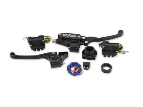 Handlebar Control Kit – Black Contrast Cut. Fits HD 1996-2011 with Cable Clutch and Throttle with Single Disc Rotor.