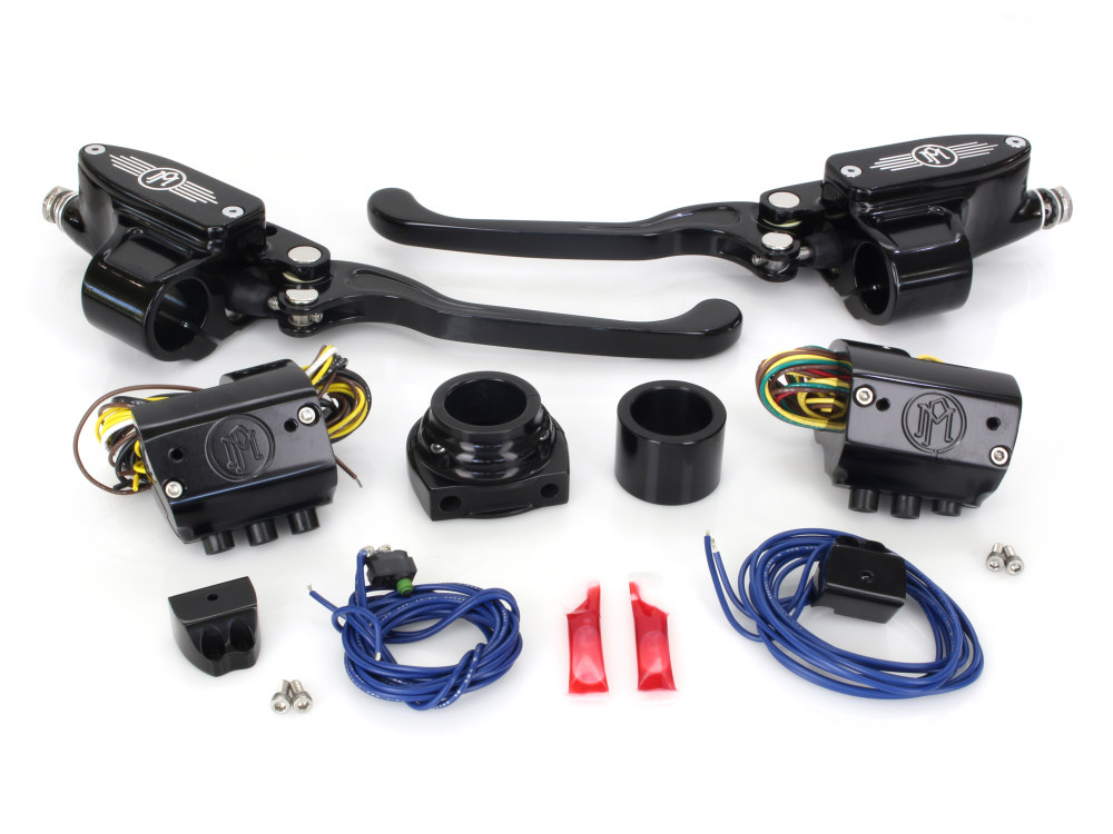 Handlebar Control Kit – Black Contrast Cut. Fits HD 1996-2011 with Hydraulic Clutch & Cable Throttle with Single Disc Rotor.