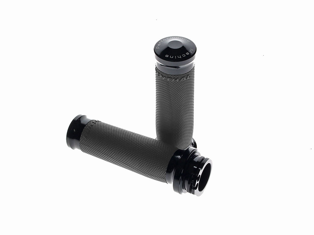 Contour Handgrips - Black. Fits H-D with Throttle Cable.