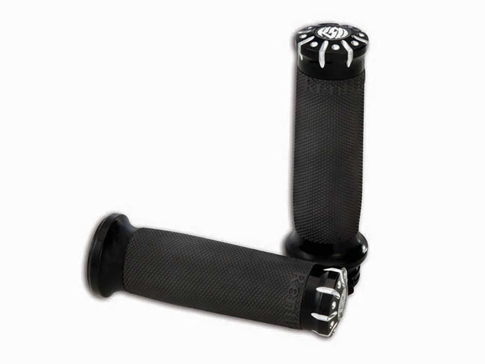 Chrono Handgrips - Black Contrast Cut. Fits H-D with Throttle Cables.