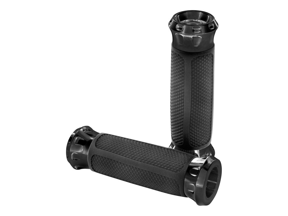 Overdrive Handgrips – Black. Fits H-D with Throttle Cable.